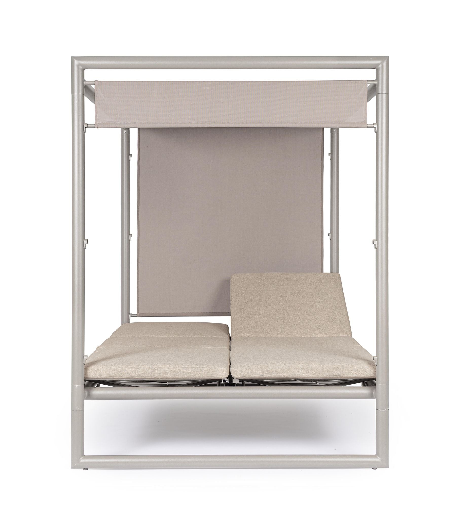 Outdoor Daybed Konnor Rastin mit Pergola und verstellbarer Rückenlehne | Moderne Garten Lounge