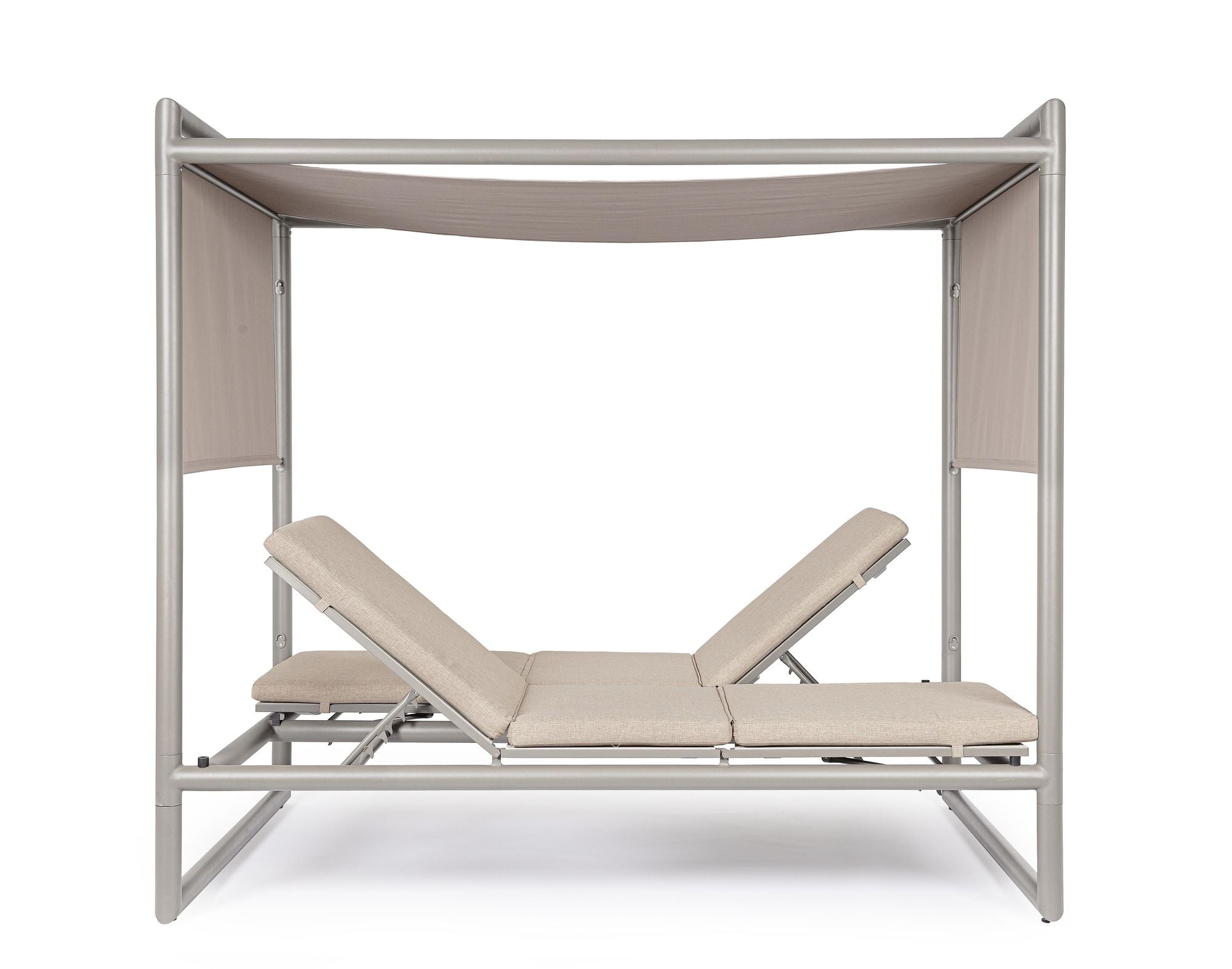 Outdoor Daybed Konnor Rastin mit Pergola und verstellbarer Rückenlehne | Moderne Garten Lounge