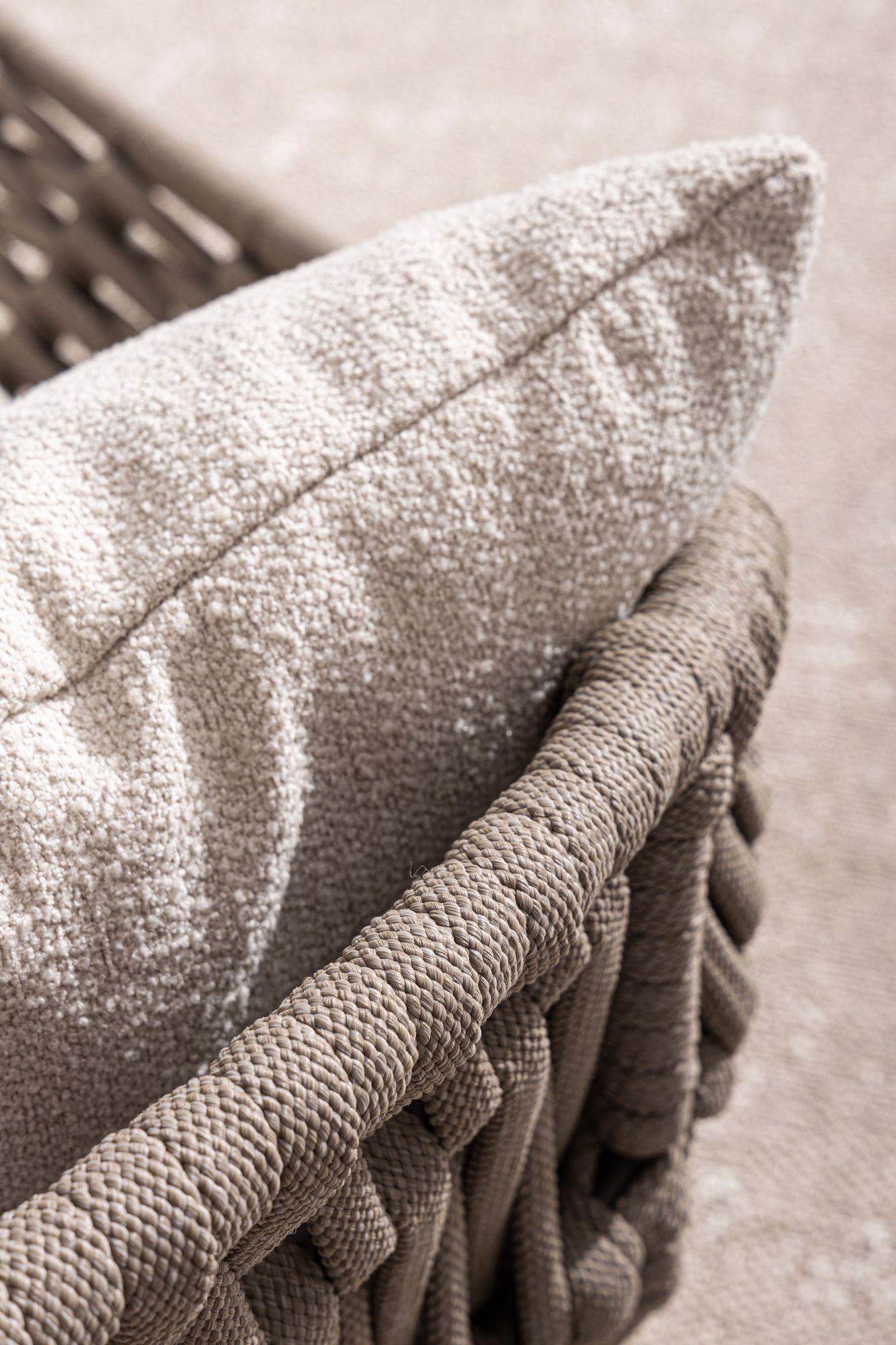 Sonnenliege Tamires Bouclé | Teakholz