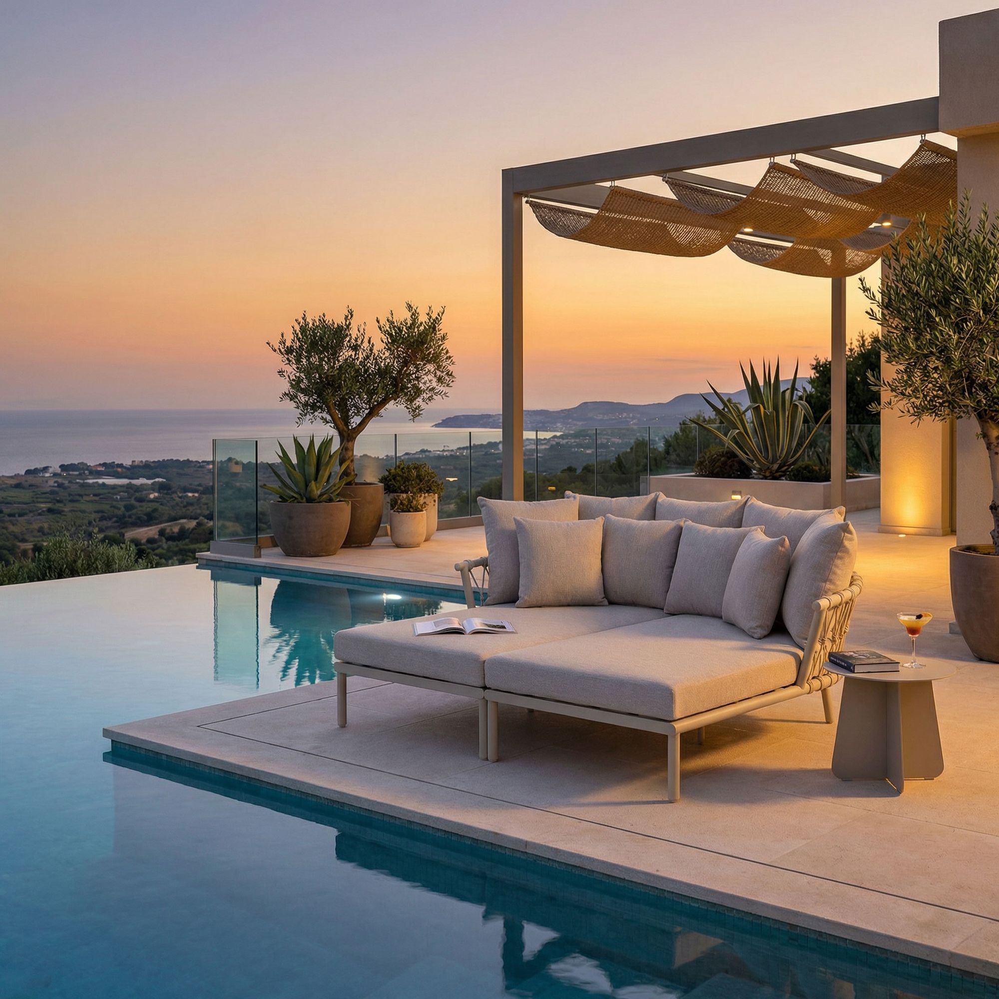 Outdoor Sonnenliege 2-Set Daybed Lanai Camel Sand mit modularer Loungefläche | Bizzotto bei STUFF Shop kaufe