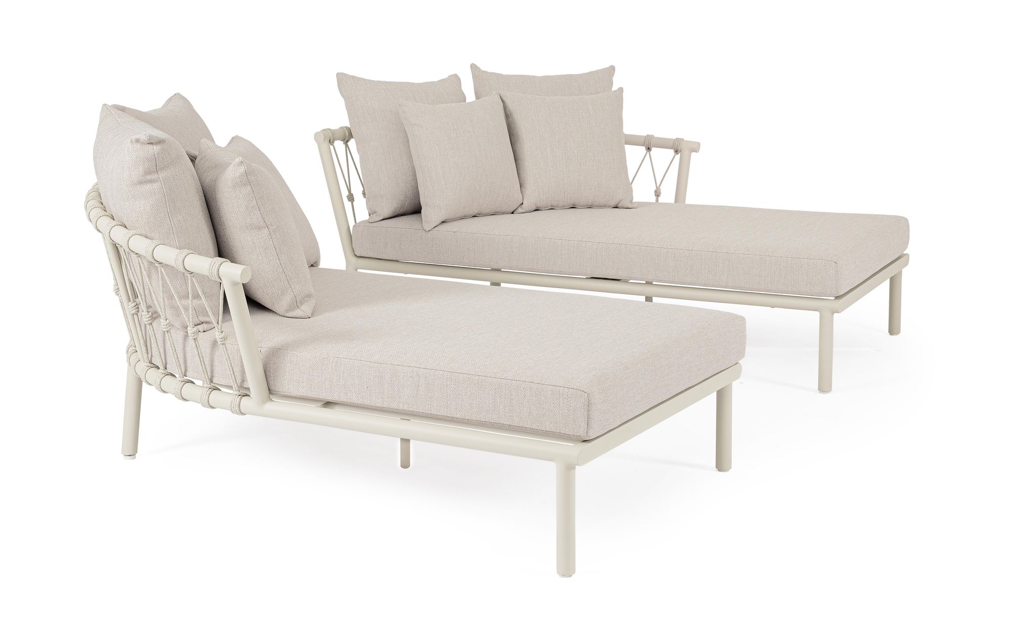 Outdoor Sonnenliege 2-Set Daybed Lanai Camel Sand mit modularer Loungefläche | Bizzotto bei STUFF Shop kaufen