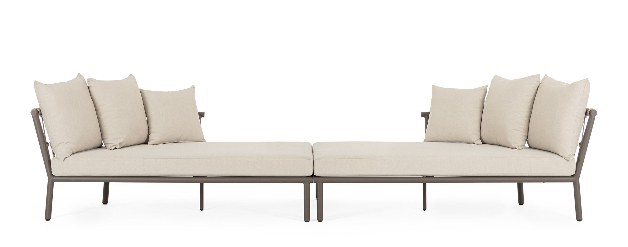 Outdoor Sonnenliege 2-Set Daybed Lanai Cocoa mit modularer Loungefläche | Bizzotto bei STUFF Shop kaufen