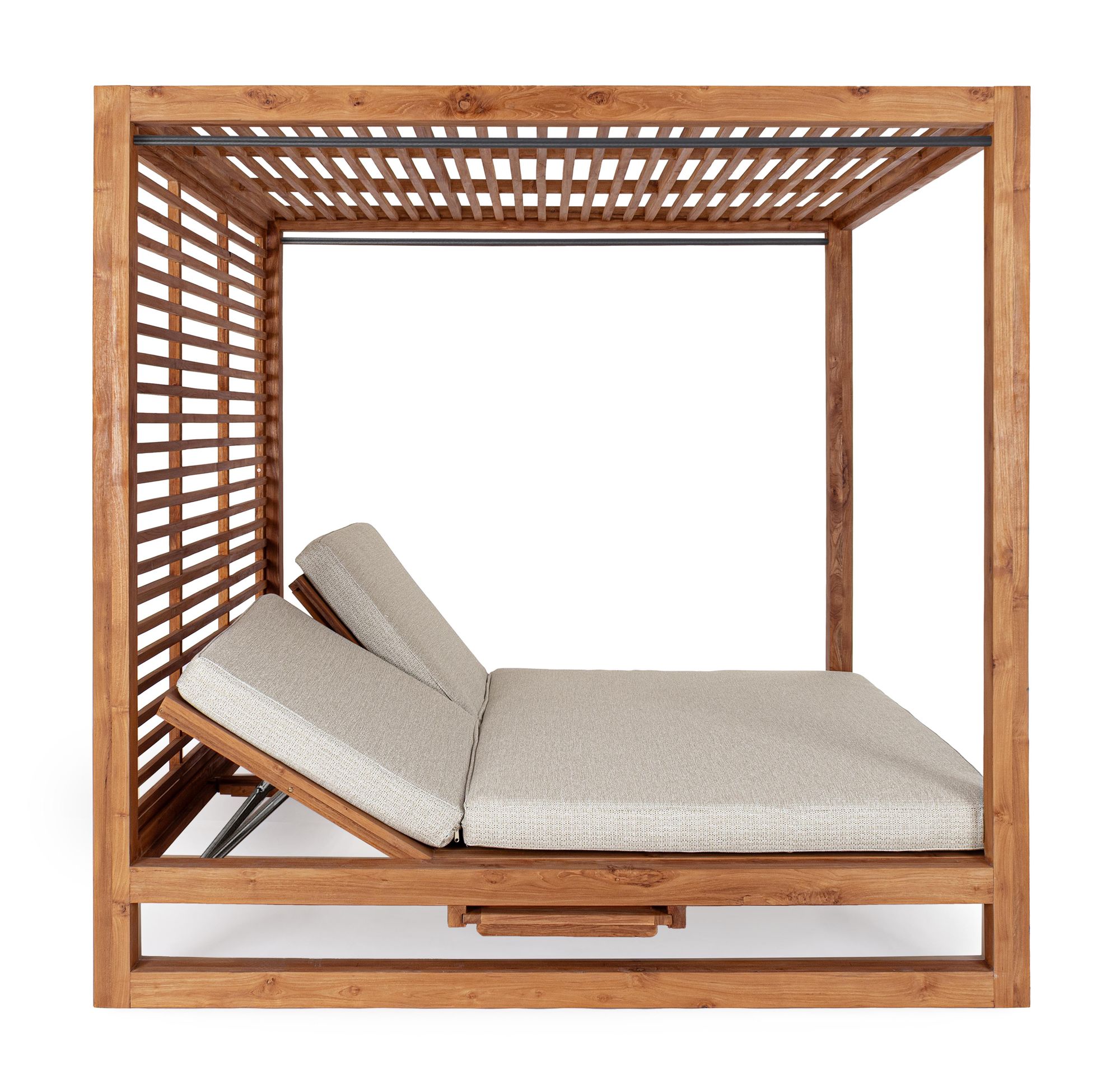 Luxuriöser Daybed Pavillon Honolulu aus FSC Teakholz mit verstellbaren Rückenlehnen | Bizzotto bei STUFF Shop kaufen