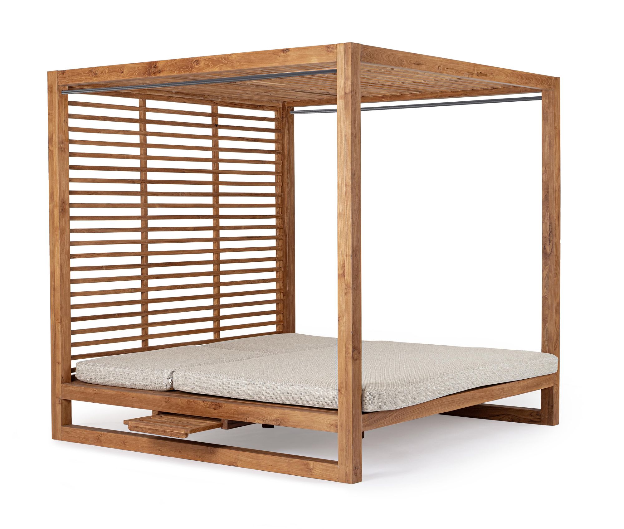 Luxuriöser Daybed Pavillon Honolulu aus FSC Teakholz mit verstellbaren Rückenlehnen | Bizzotto bei STUFF Shop kaufen