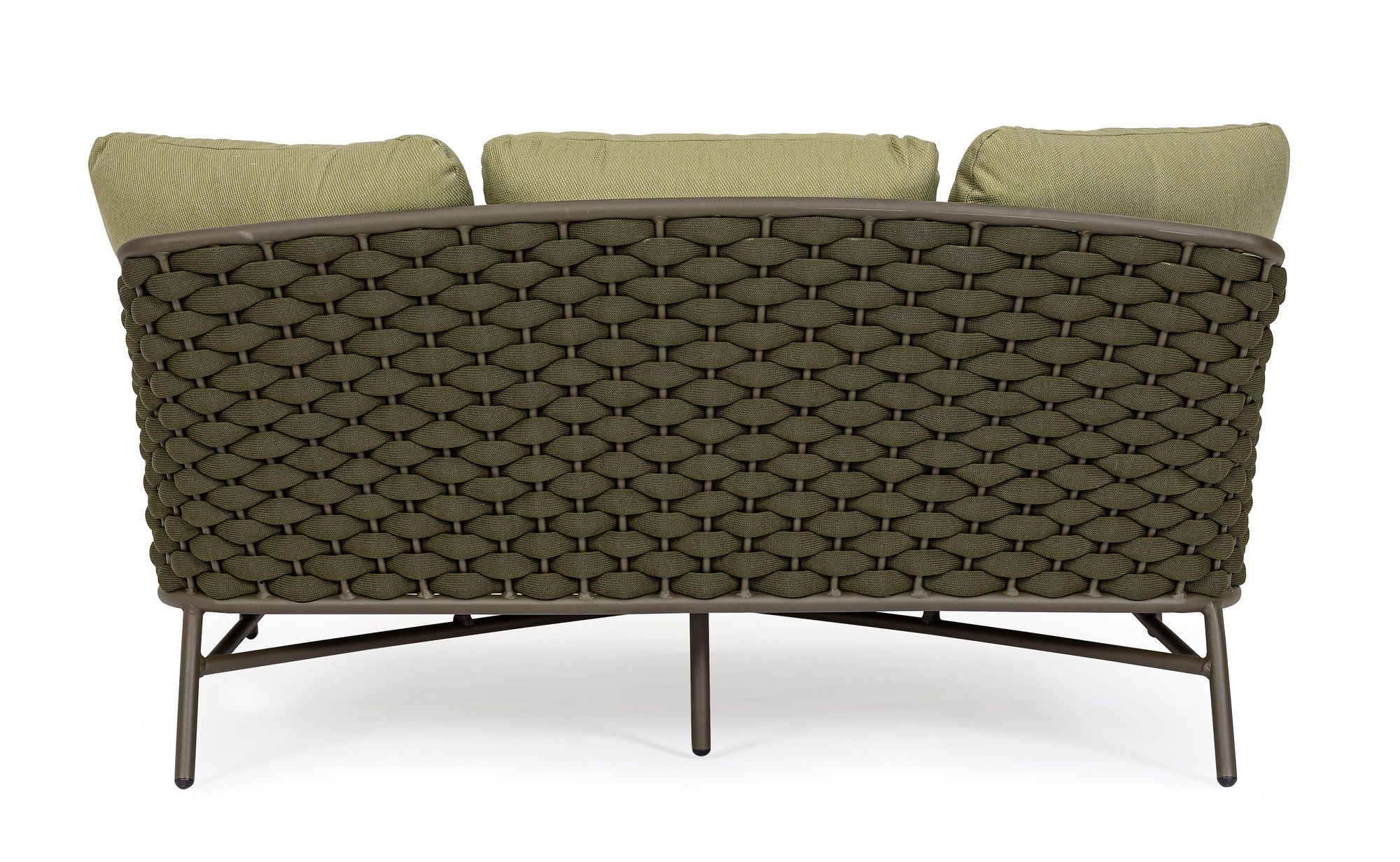 Outdoor Sonnenbett Everly Olive mit geflochtener Seitenstruktur und großzügiger Polsterung | Bizzotto bei STUFF Shop kaufen