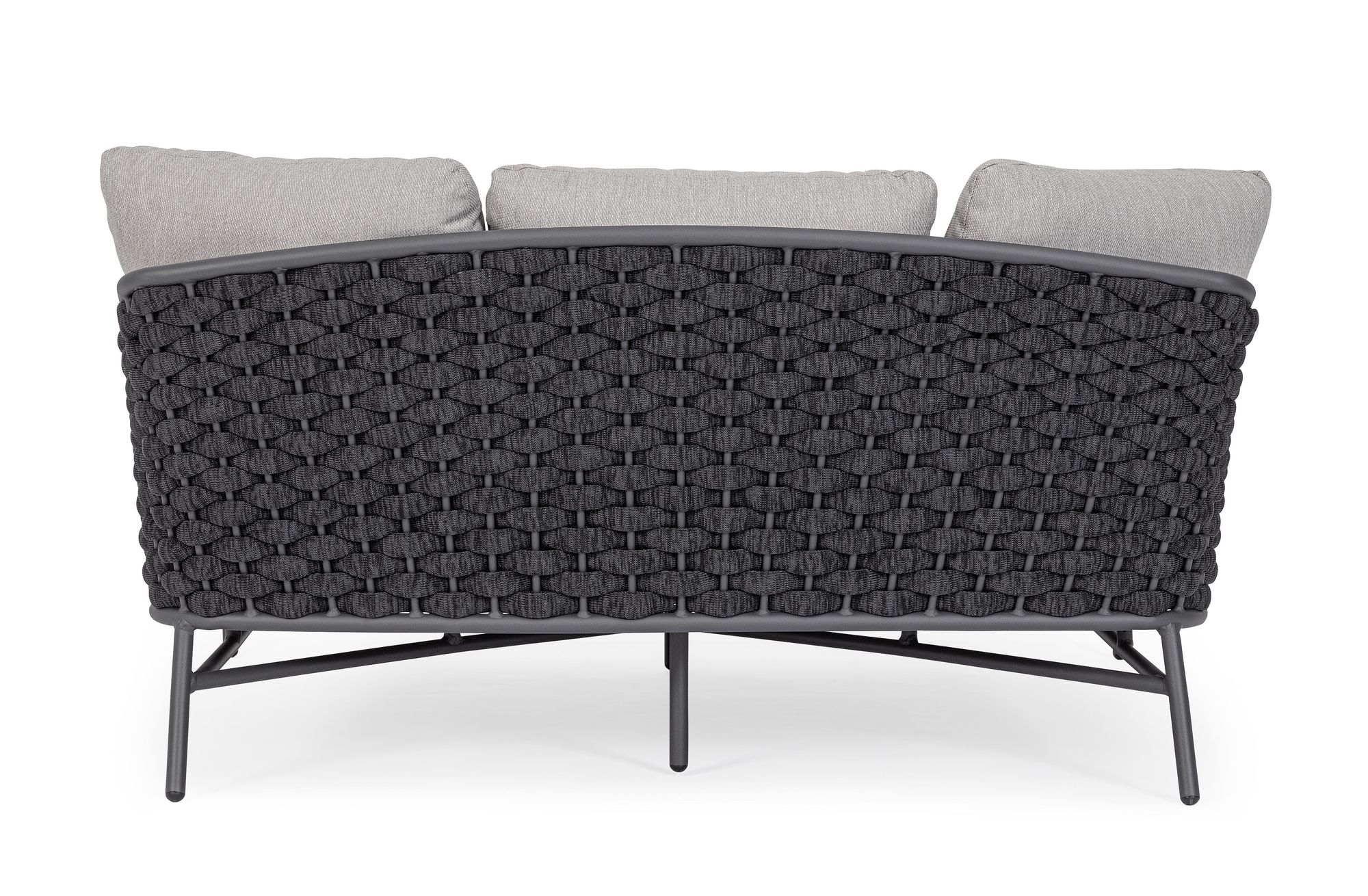 Outdoor Sonnenbett Everly Anthrazit Graphit mit geflochtener Seitenstruktur und großzügiger Polsterung | Bizzotto bei STUFF Shop kaufen