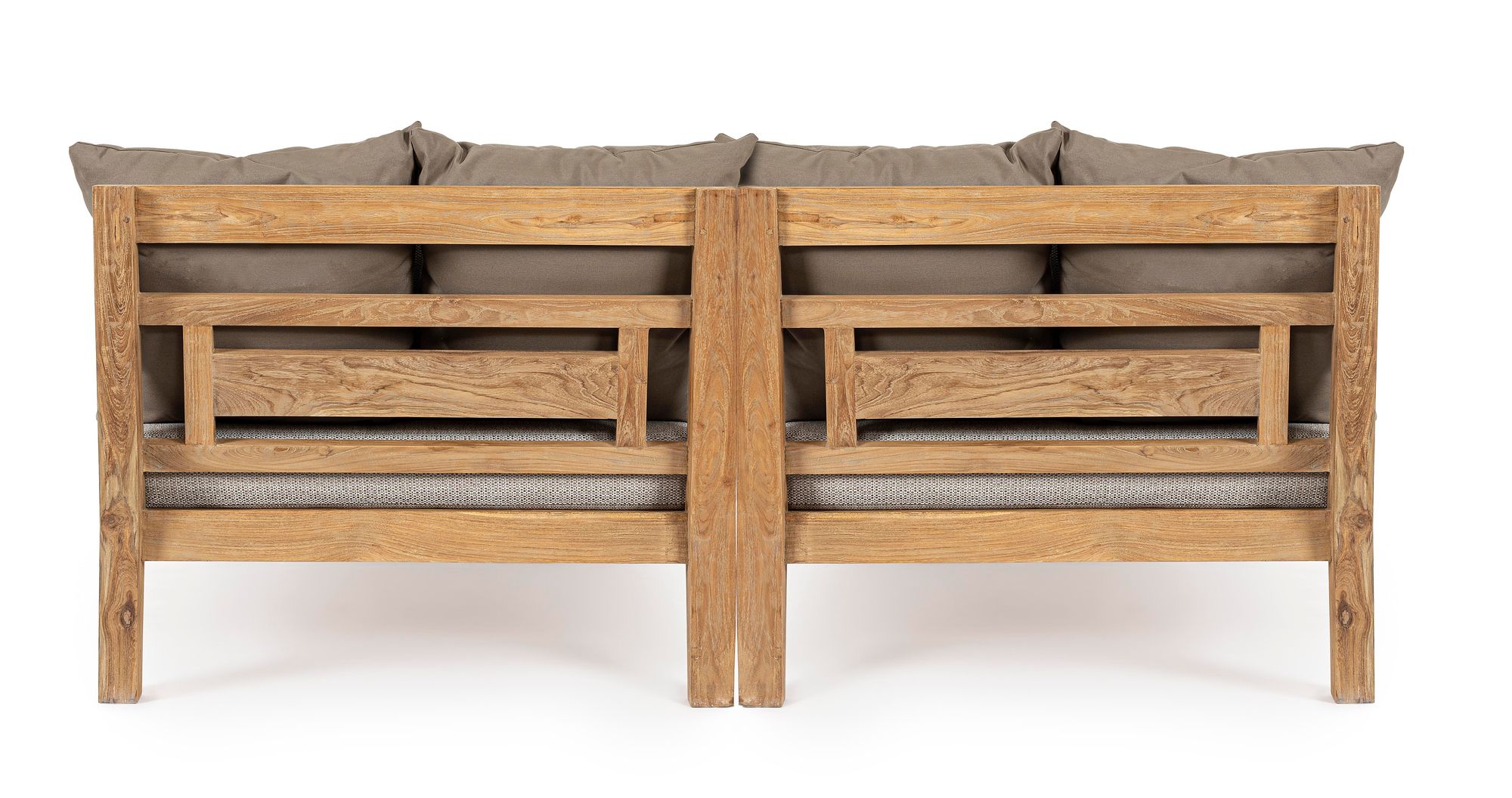 Outdoor Sonnenbett 2-er Set Bali Natur aus FSC Teakholz mit großzügiger Liegefläche | Bizzotto bei STUFF Shop kaufen