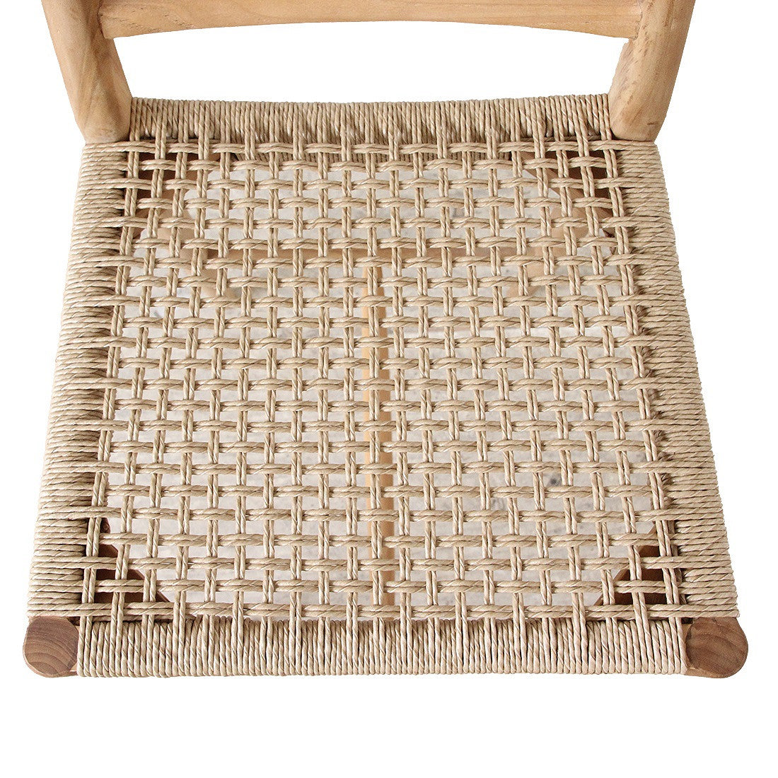 Outdoor Barstuhl Teakscape Rope aus massivem Teakholz mit geflochtener Sitzfläche