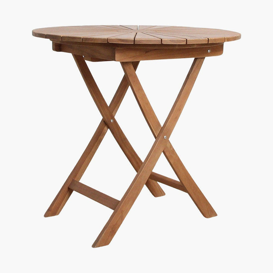 Runder klappbarer Outdoor Bistrotisch Teakscape Bistro aus Teakholz für Balkon und Terrasse