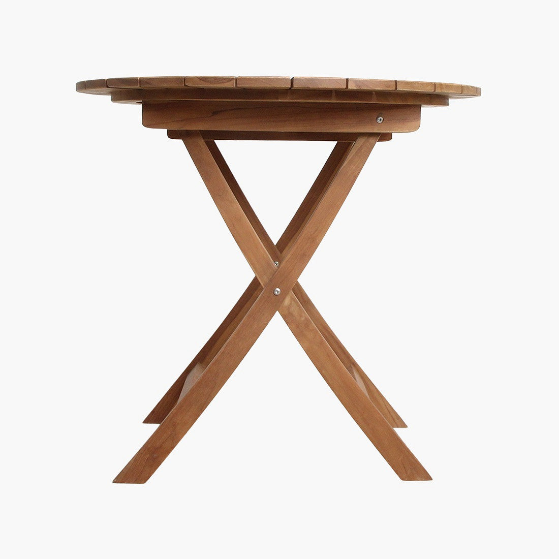 Runder klappbarer Outdoor Bistrotisch Teakscape Bistro aus Teakholz für Balkon und Terrasse