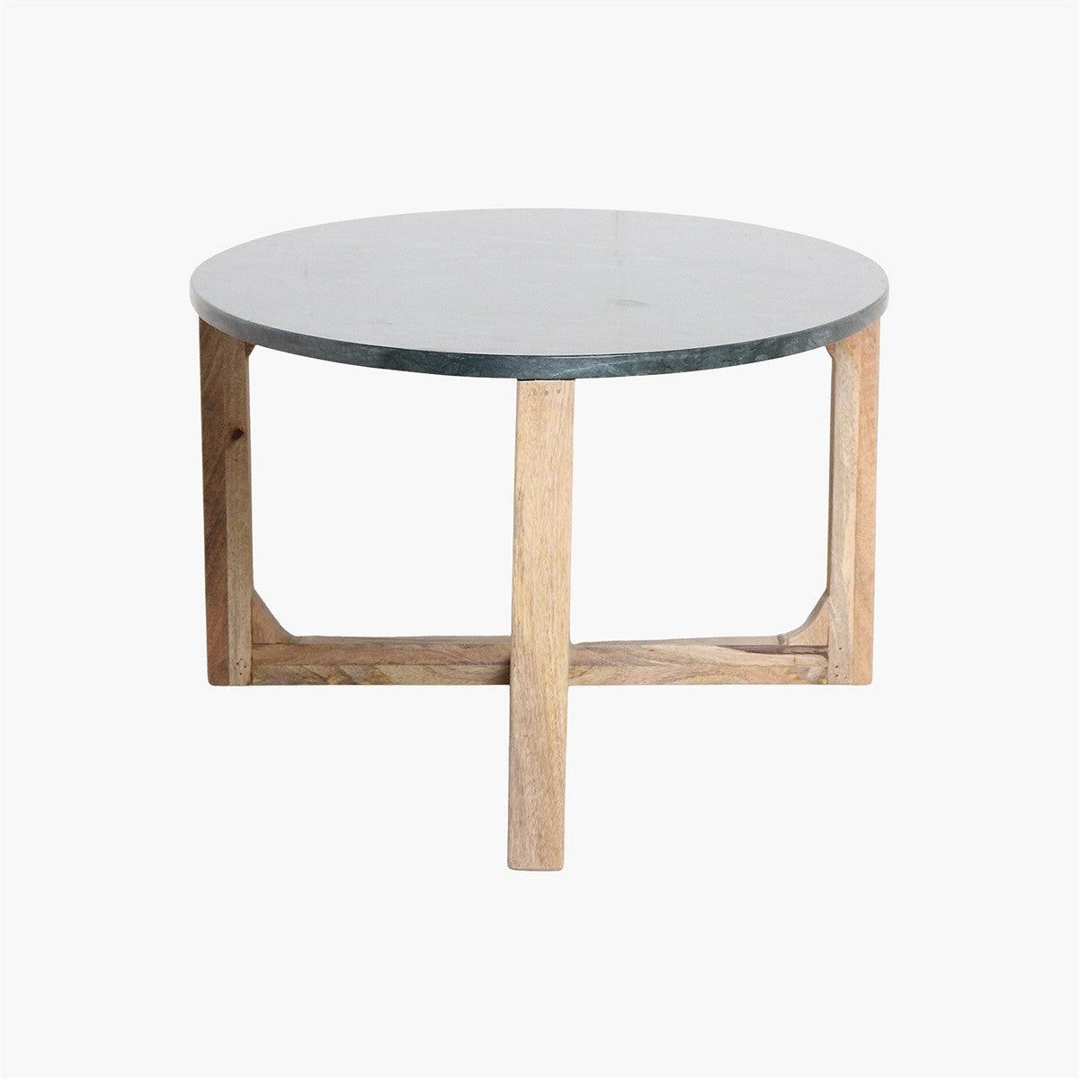 Couchtisch Ovalis Marble Green mit ovaler grüner Marmorplatte und Holzgestell aus der STUFF Loft Kollektion