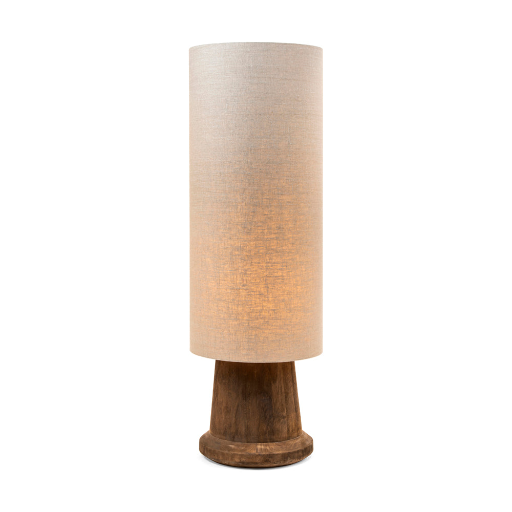 Stehlampe Beckley aus Mangoholz mit Stoffschirm für warmes Wohnlicht | Gommaire bei STUFF Shop kaufen