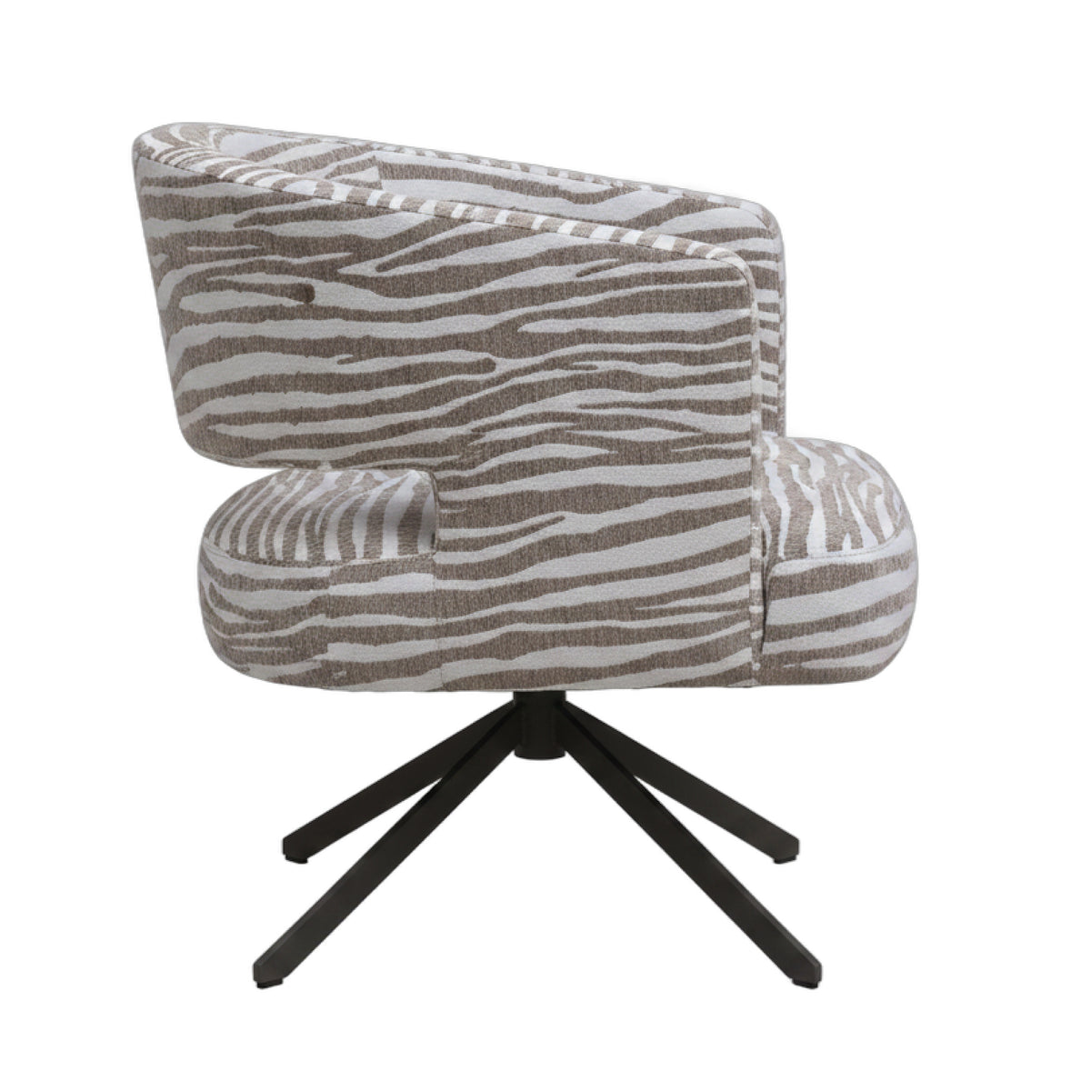 Esszimmerstuhl Baldr Beige mit Bezug Wavy Lines auf Metallgestell | Wohnbeispiel 1 | PTMD bei STUFF Shop kaufen