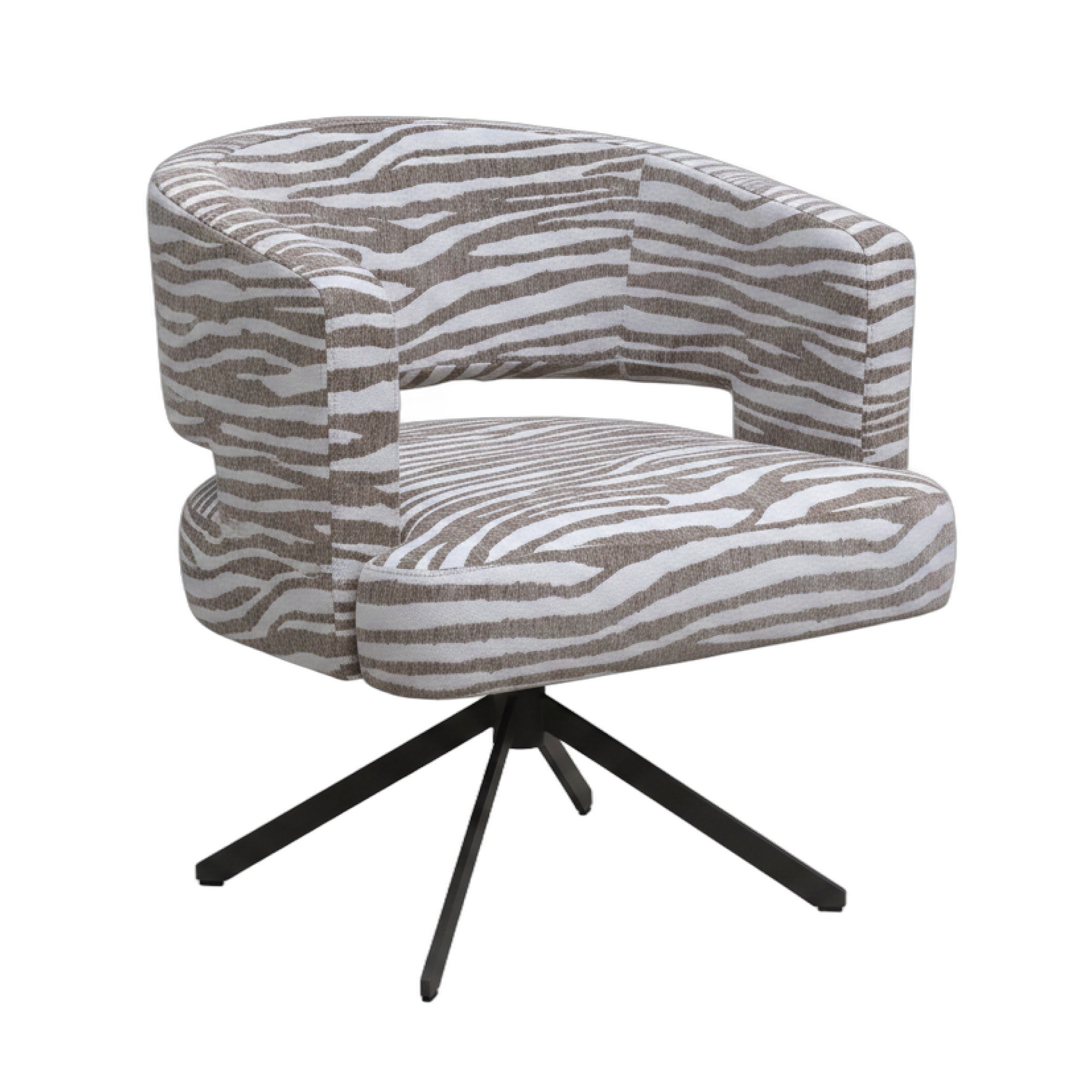 Esszimmerstuhl Baldr Beige mit Bezug Wavy Lines auf Metallgestell | Wohnbeispiel 2 | PTMD bei STUFF Shop kaufen