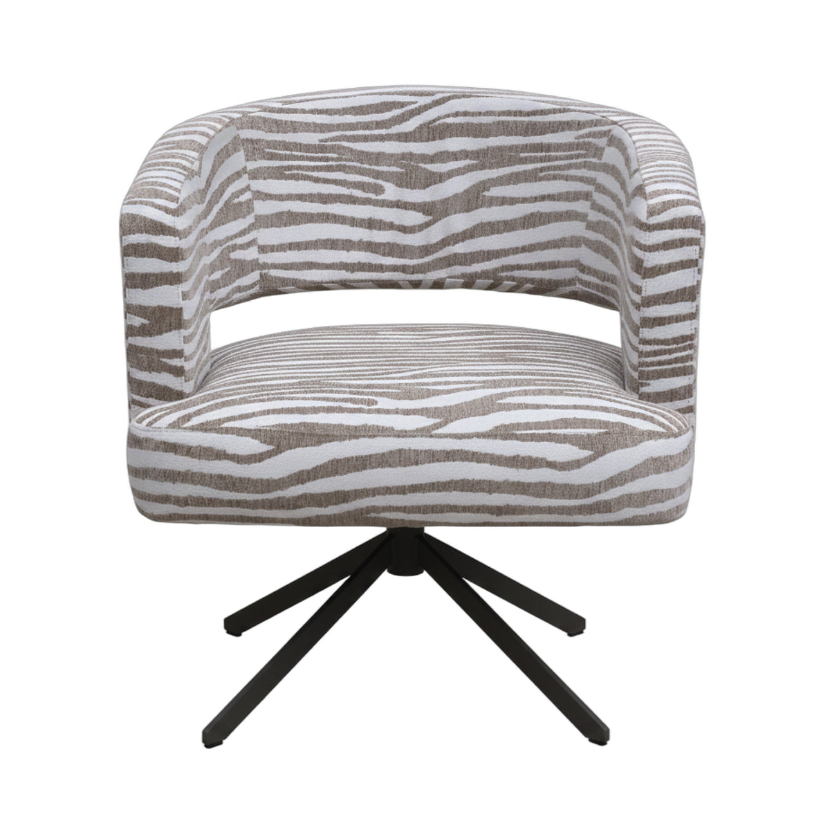 Esszimmerstuhl Baldr Beige mit Bezug Wavy Lines auf Metallgestell | PTMD bei STUFF Shop kaufen