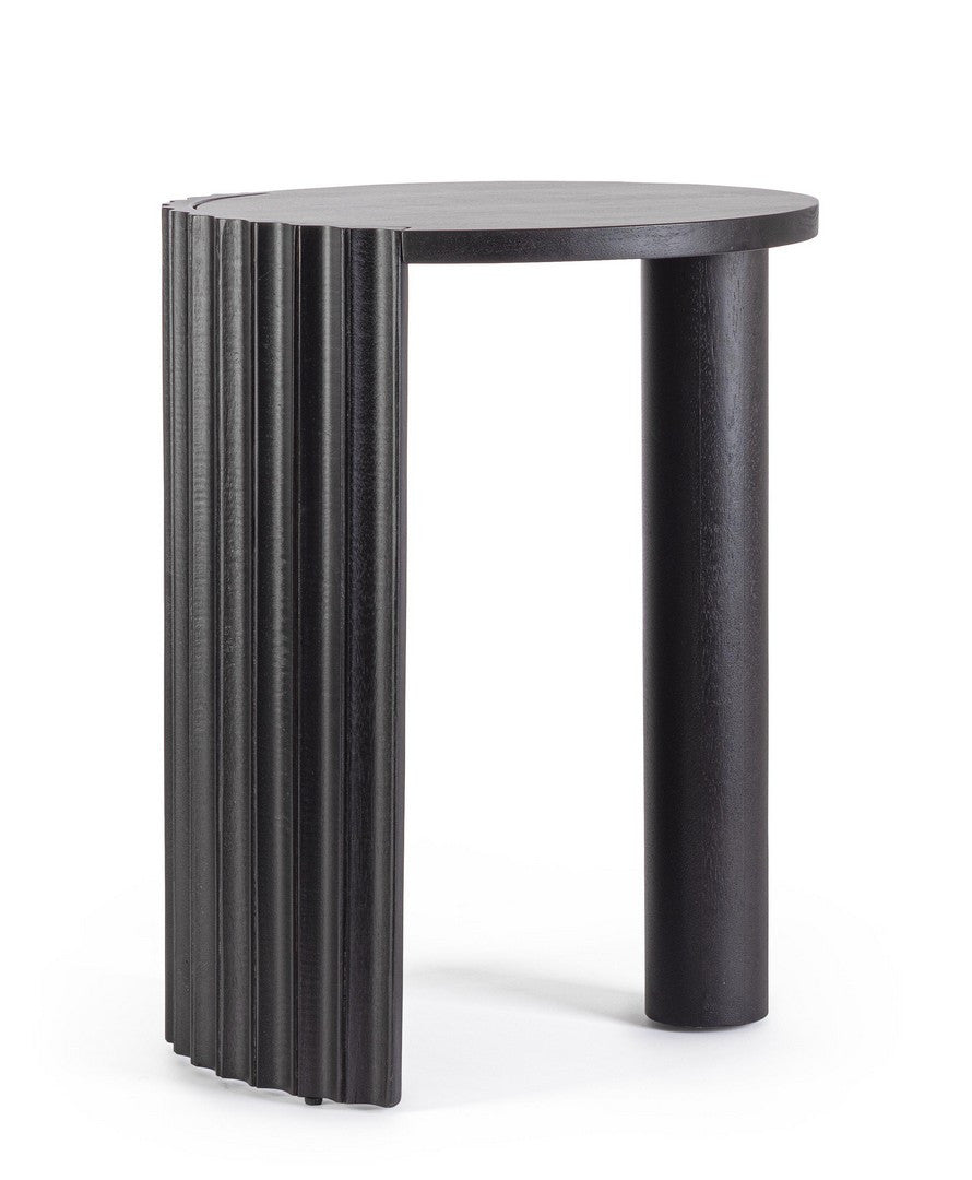 Couchtisch Orissa Schwarz von Bizzotto – massives Mangoholz, Ø 50 × H 65 cm im STUFF Shop