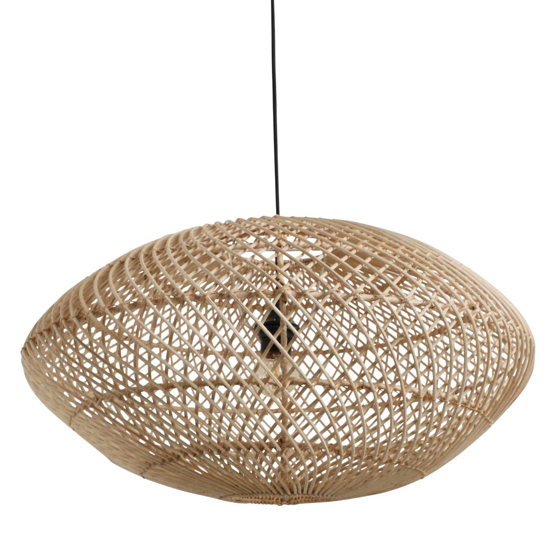 Deckenleuchte Ellipse Rattan natur