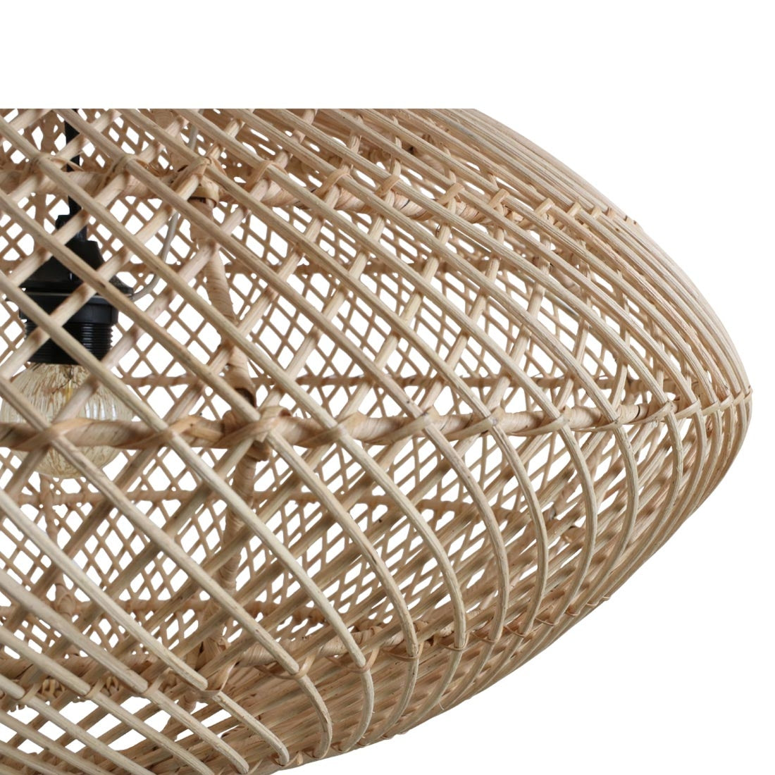 Deckenleuchte Ellipse Rattan natur