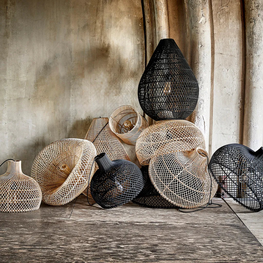 Deckenleuchte Drop Rattan natural