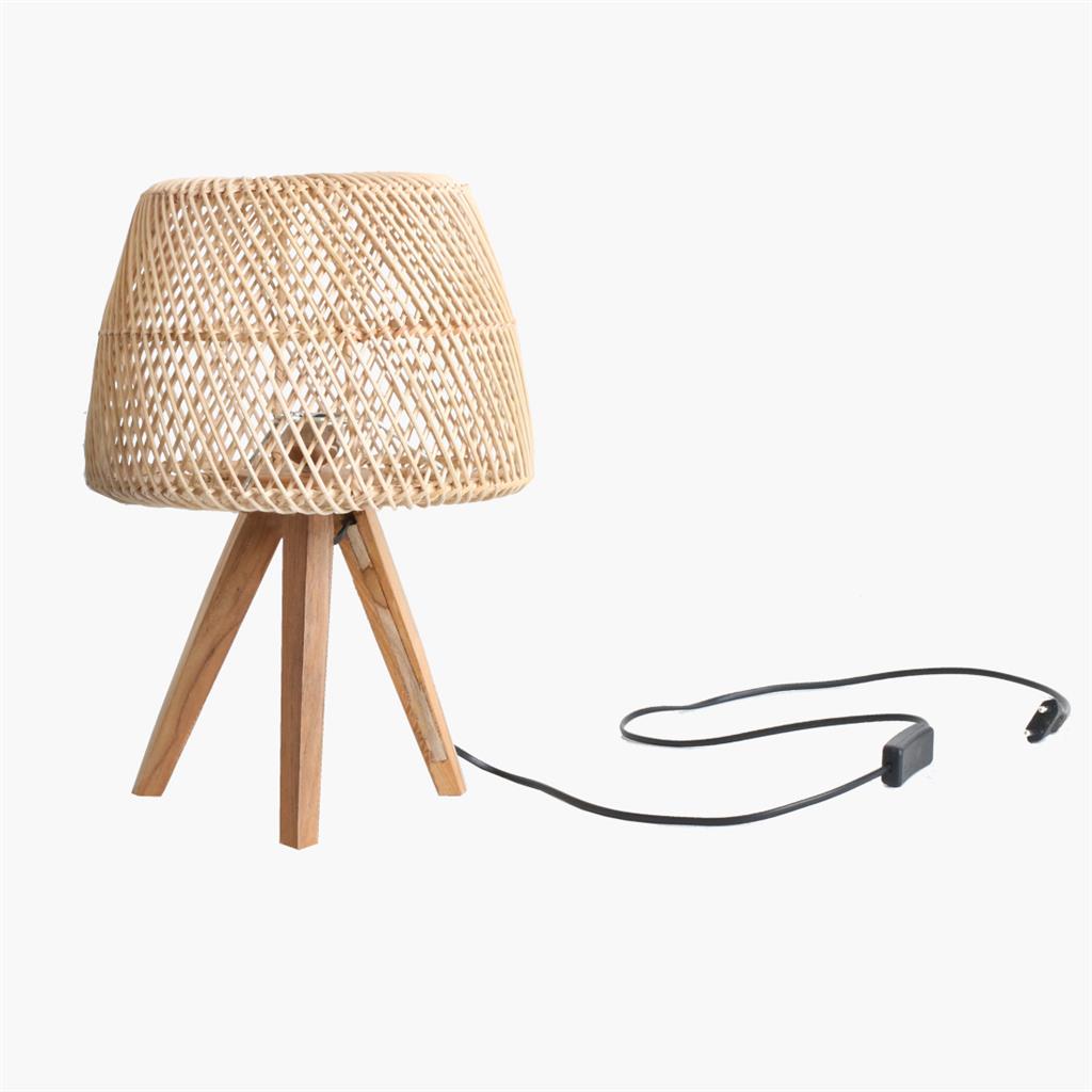 Tischleuchte Maze Tripod Rattan natur