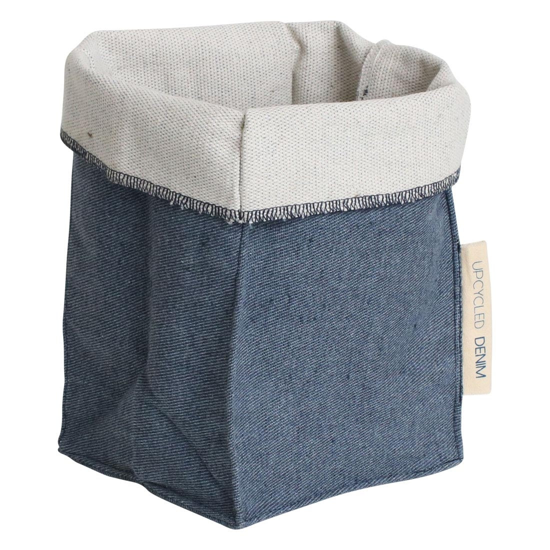 Tasche aus upcacyled Denim, blau Baumwolle Maße: 14x14x24 cm