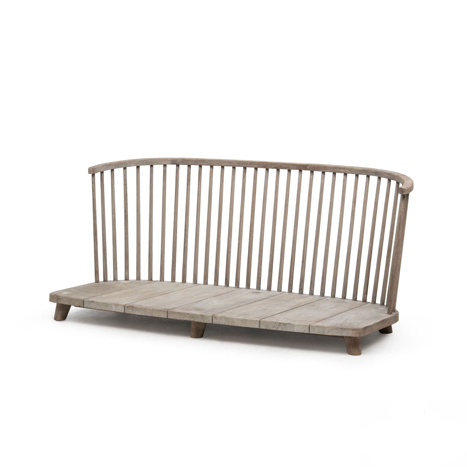 Outdoor-Sofa Carol aus Teakholz Natural Grey ohne Polster | Gommaire Design bei STUFF Shop