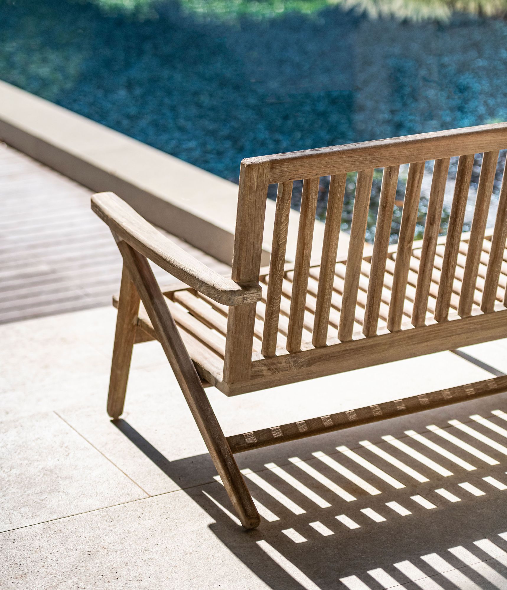 Gommaire Outdoor-Sofa Alabama ohne Polster in Teak Natural Grey