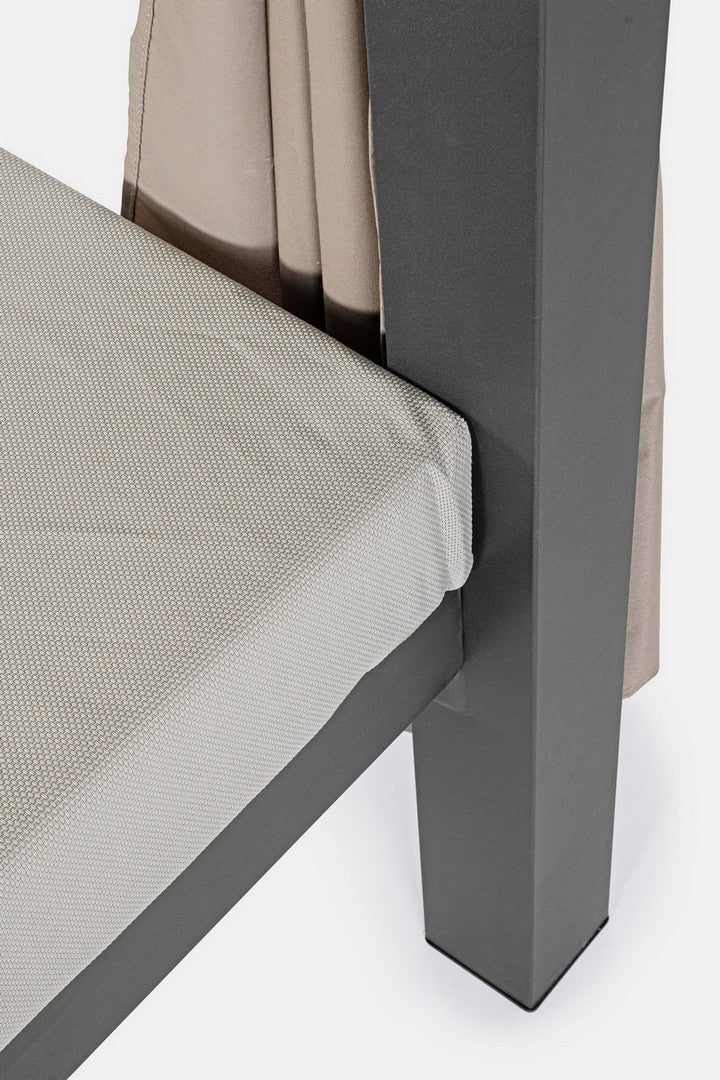 Outdoor Daybed Dream Anthrazit mit Dach und seitlichen Vorhängen | Bizzotto bei STUFF Shop kaufen