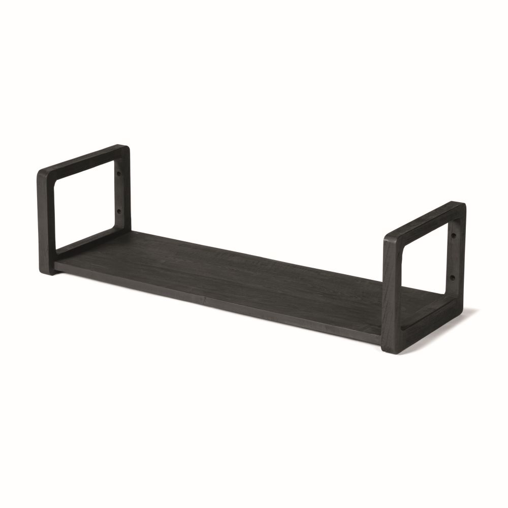 Wandregal Shelvy Teak in Anthracite und Natural Grey von Gommaire