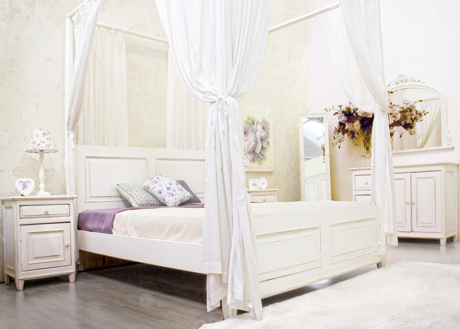 Doppelbett Colette mit Vorhängen - Bizzotto