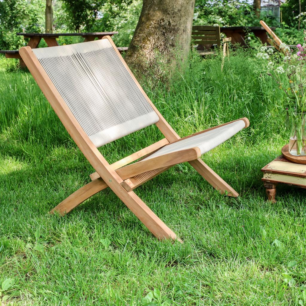 Outdoor Lounge-Klappstuhl Rope Natur I STUFF Shop