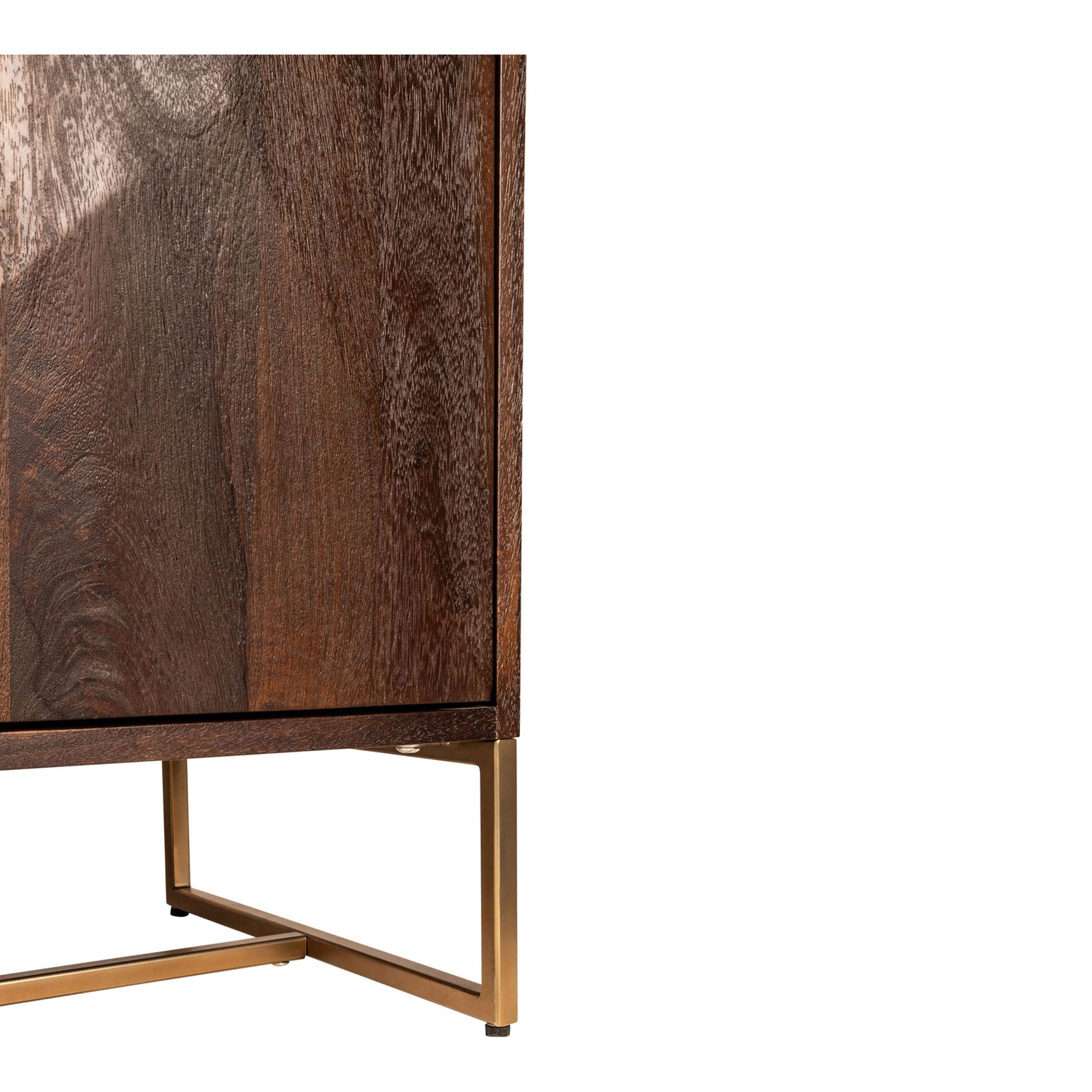 Onyx Sideboard in Braun mit goldenen Metallbeinen, Seitenansicht
