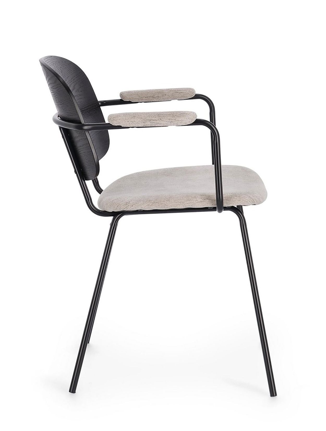 Sienna Vintage Designerstuhl in Natur mit epoxidischer Stahlrahmen und Pappelholz-furnierter Rückenlehne