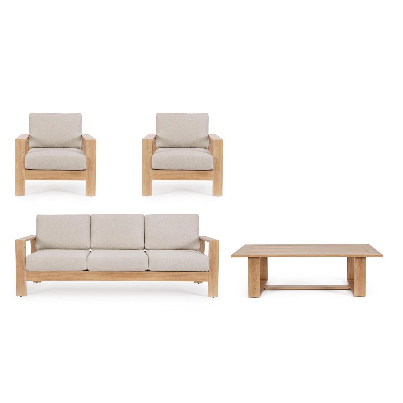 Frontansicht des Lounge Set 4T Baltic Natur.