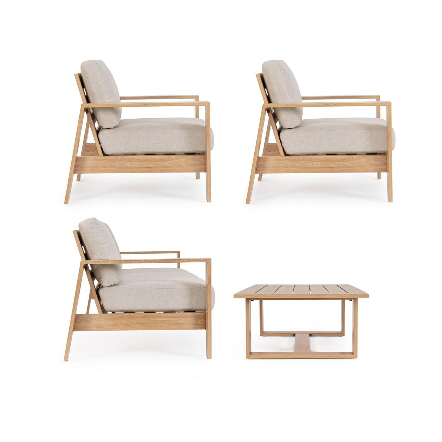 Seitenansicht des Lounge Set 4T Baltic Natur.