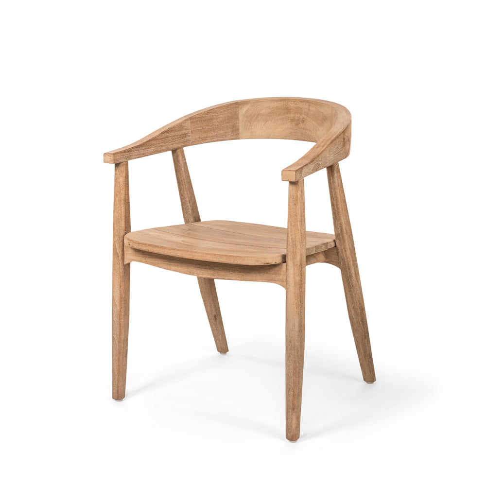 Armchair Faye Teak Outdoor-Stuhl aus naturgrauem Teakholz von Gommaire