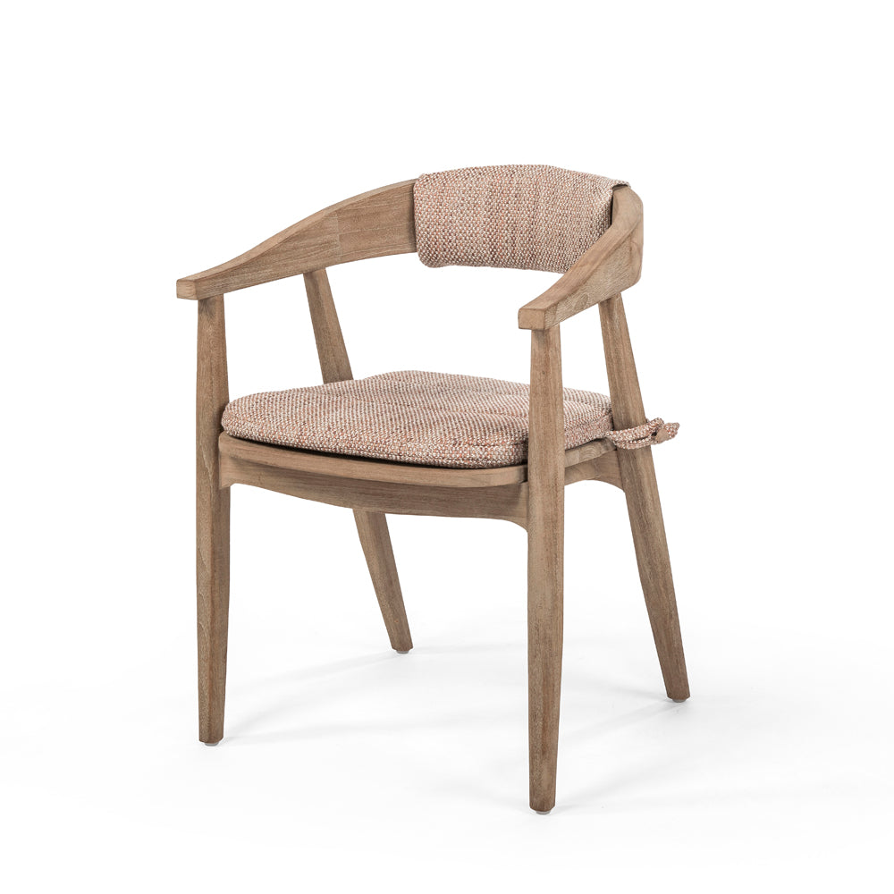 Polster für Armchair Faye Teak Outdoor-Stuhl aus naturgrauem Teakholz von Gommaire