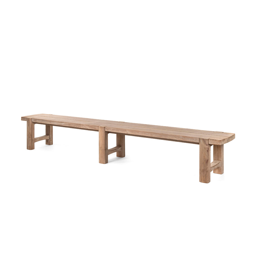 Outdoor-Sitzbank Jacoba Large Teak Natural Grey 310 cm