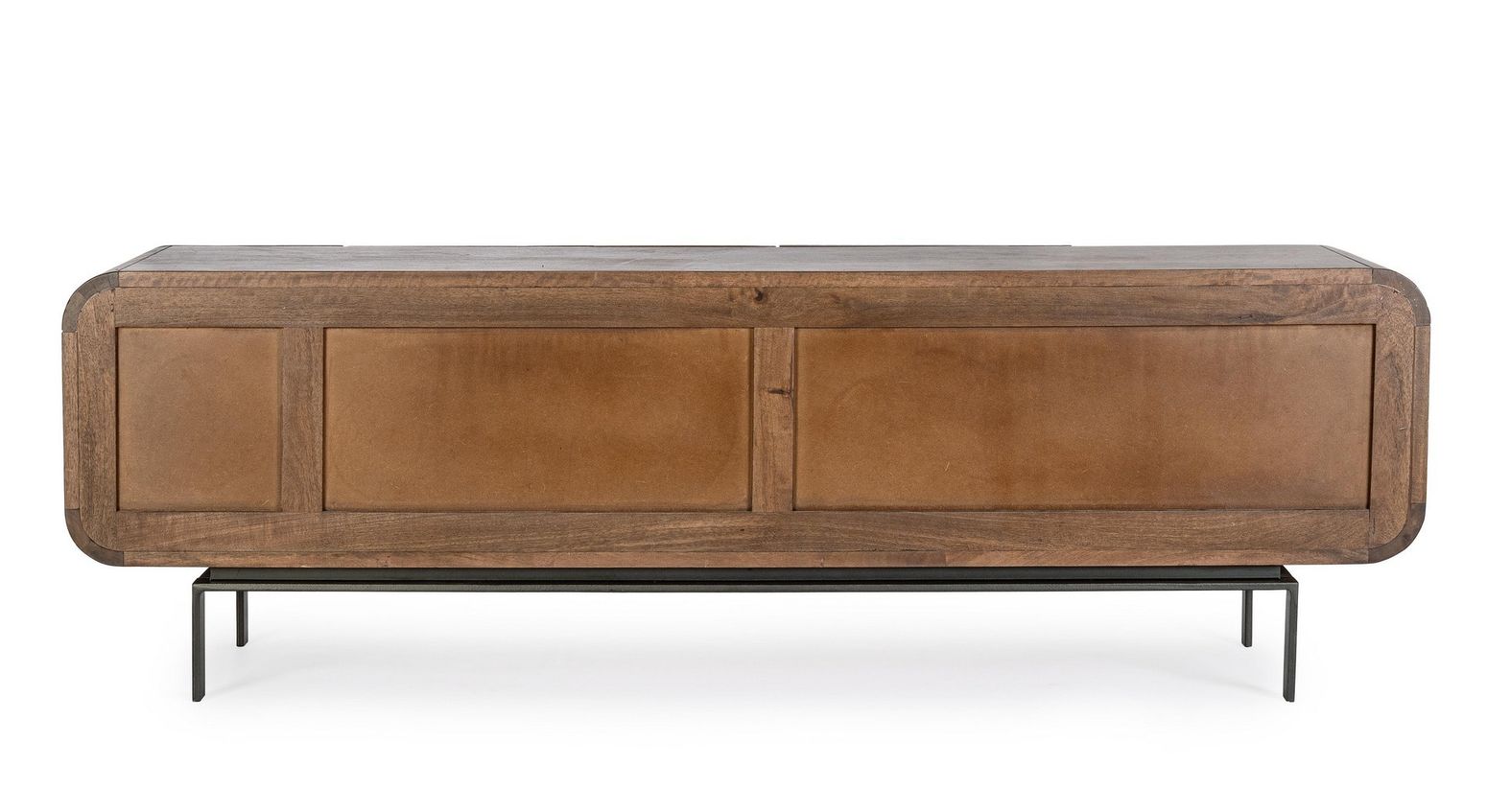 TV-Lowboard Orissa Braun aus Mangoholz mit gerillter Struktur und ohne Griffe