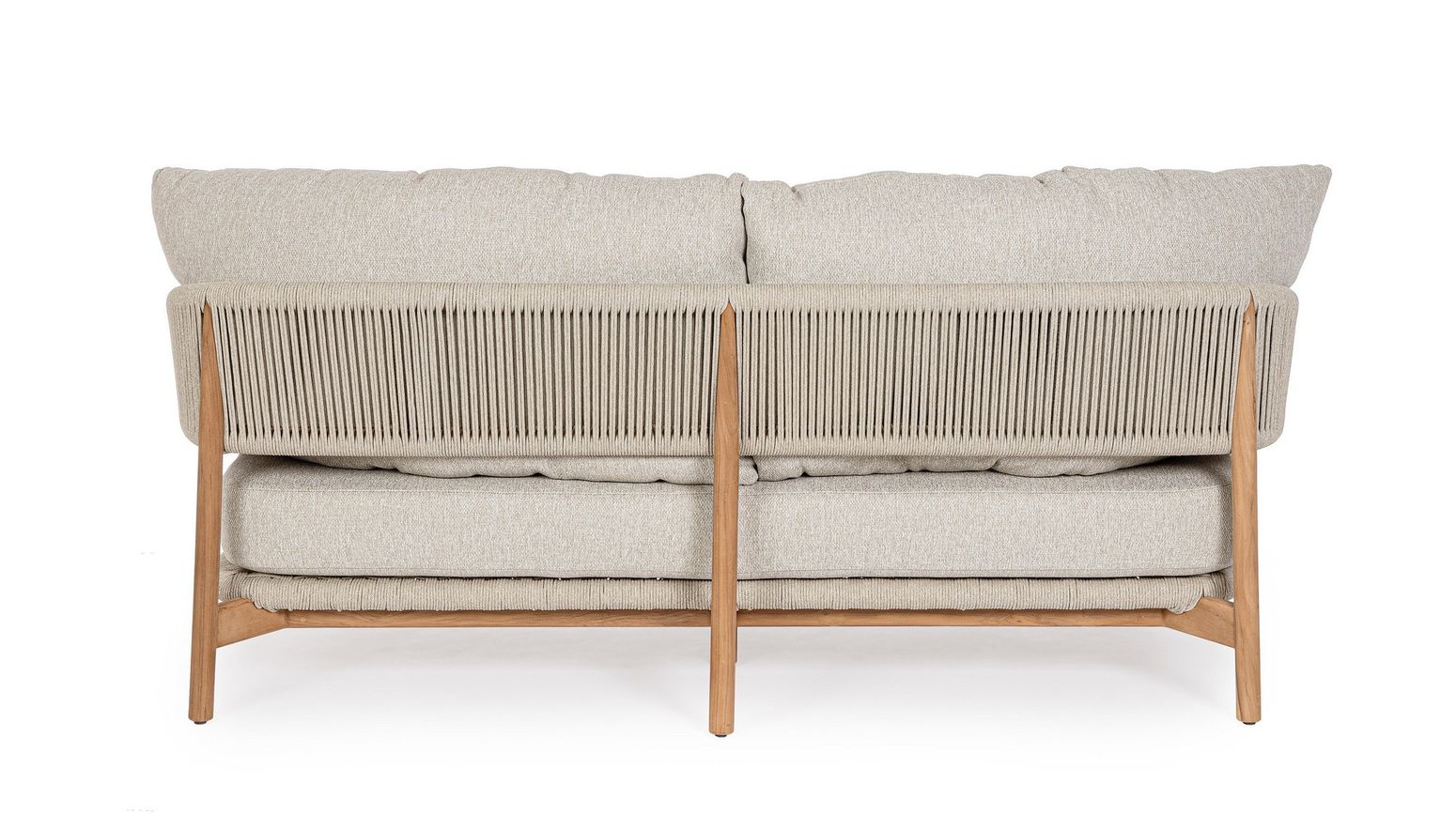 Outdoor Sofa Garita aus Teakholz und Seilgeflecht mit bequemen Kissen von Bizzotto