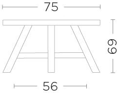 Niedriger runder Outdoor Bistrotisch Faye aus Teakholz Maße | Gommaire bei STUFF Shop kaufen