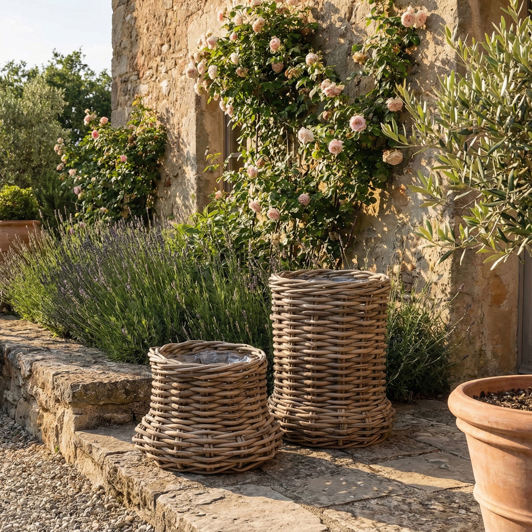 Gommaire Pflanzkorb Nell aus Rattan in den Größen Small und Large für Outdoor | Gommaire bei STUFF Shop kaufen