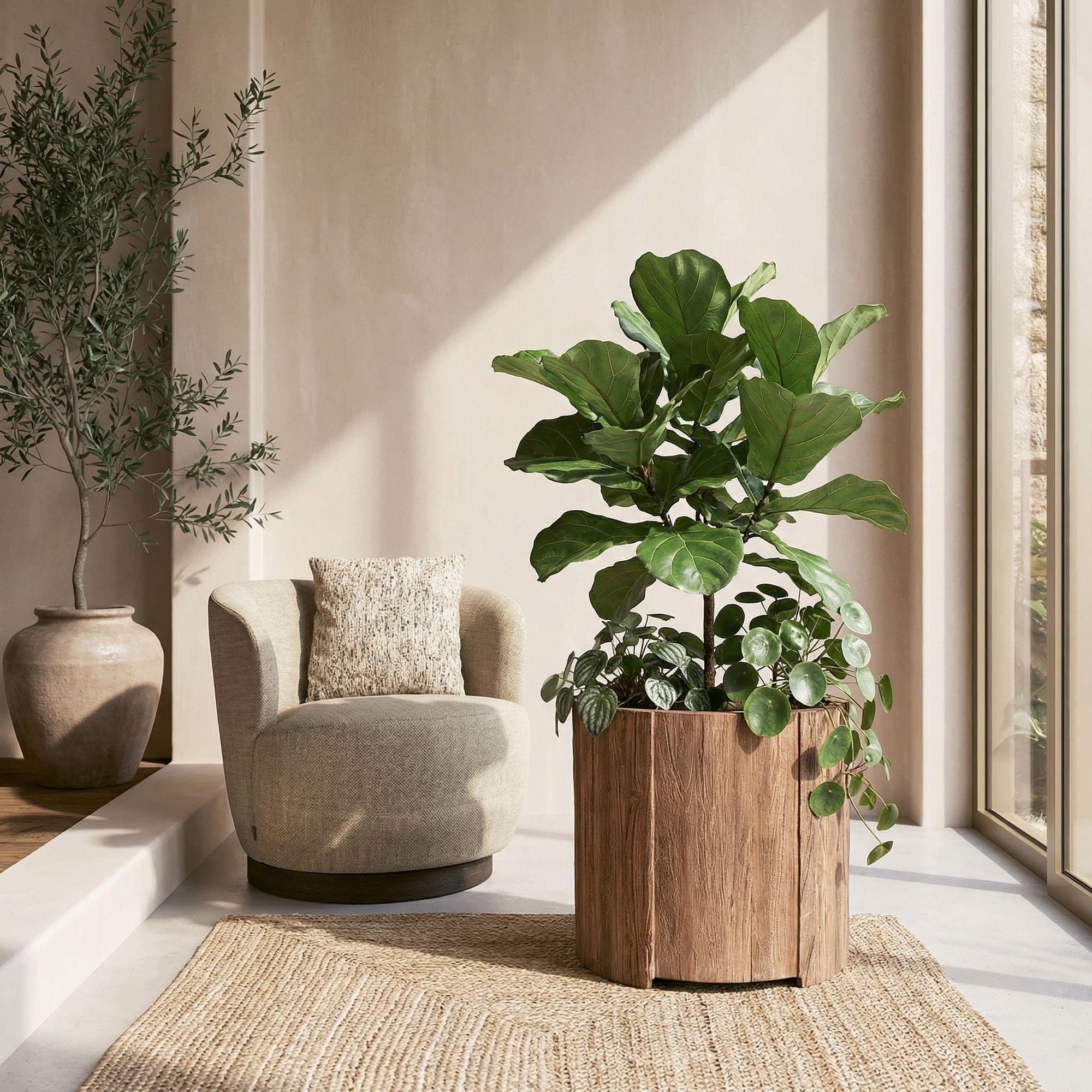 Großer Holz Übertopf für Wohnzimmer Pflanzen | Gommaire bei STUFF Shop kaufen