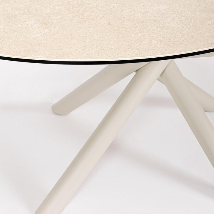 Ausziehtisch Adea Beige von Bizzotto, Nahaufnahme von Material und Verarbeitung