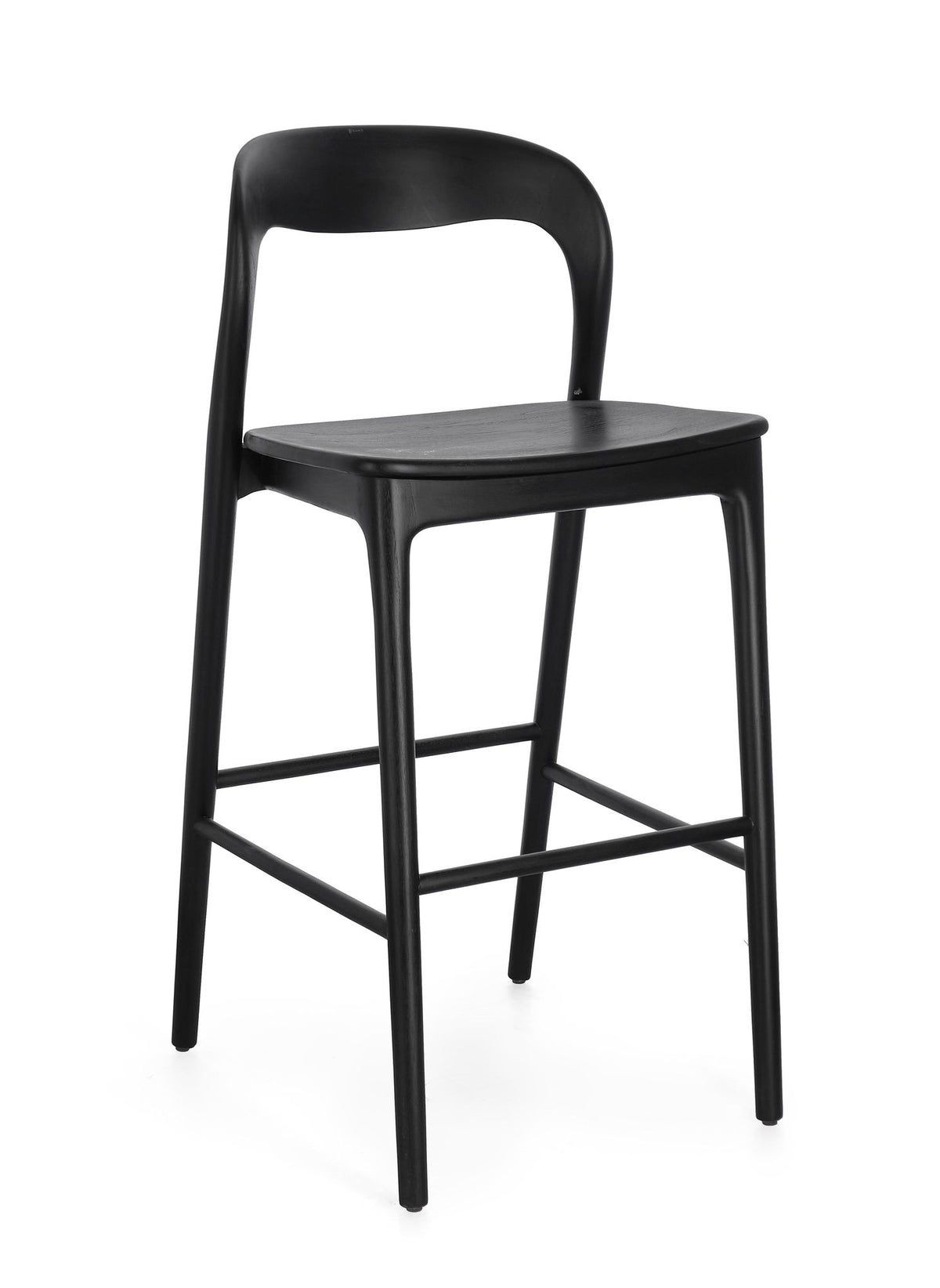 Barhocker Miley Schwarz von Bizzotto, freigestellt, B 48 × T 51,5 × H 102 cm
