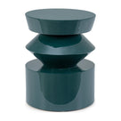 Beistelltisch Otilia Form Deep | Petrol, Hochglanzlack, Ø 39,5 cm