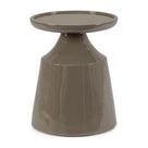 Beistelltisch Otilia Herb | Graugrün, Hochglanzlack, Ø 40 cm