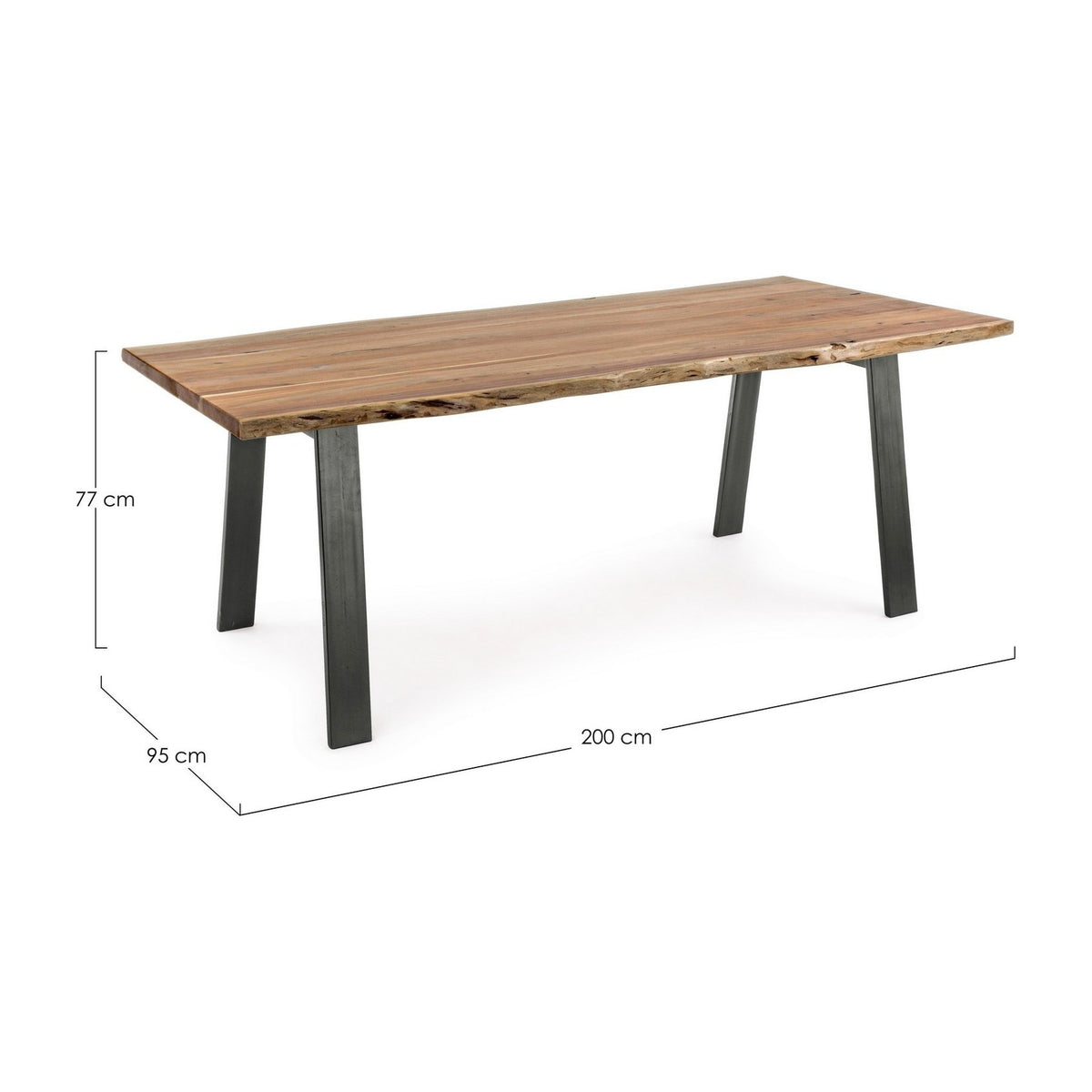 Maßzeichnung Esstisch Aron 200 × 95 cm von Bizzotto