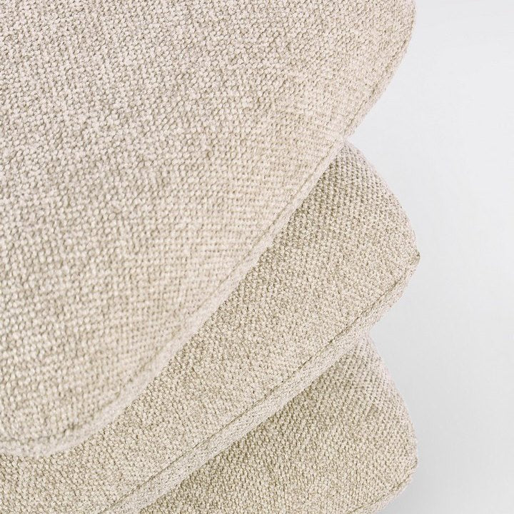 Pouf Antara Beige von Bizzotto, Nahaufnahme von Material und Verarbeitung