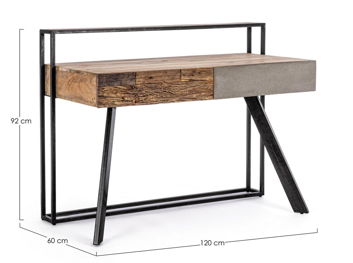 Schreibtisch Manchester von Bizzotto, Maßzeichnung B 120 × T 60 × H 92 cm